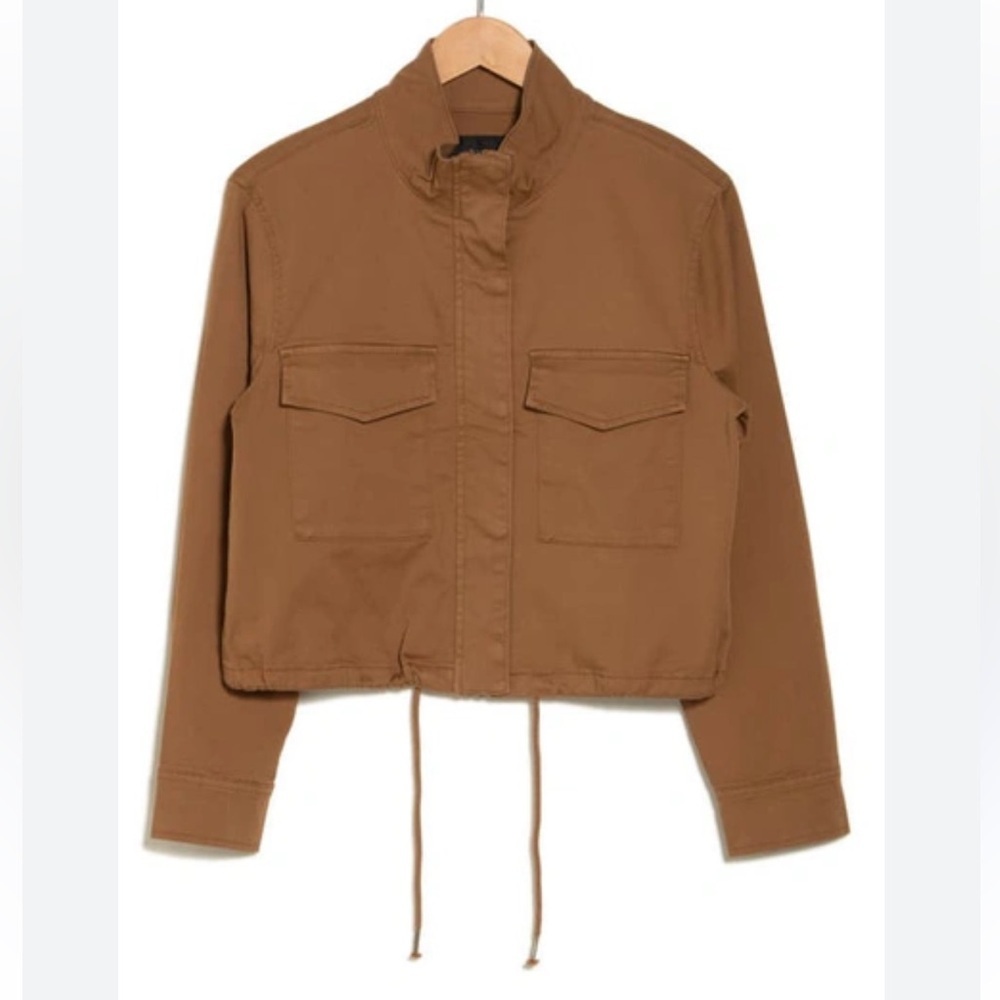 Sanctuary Women’s Brown Drawstring Waist Armstrong Crop Utility Jacket XL NWT‎